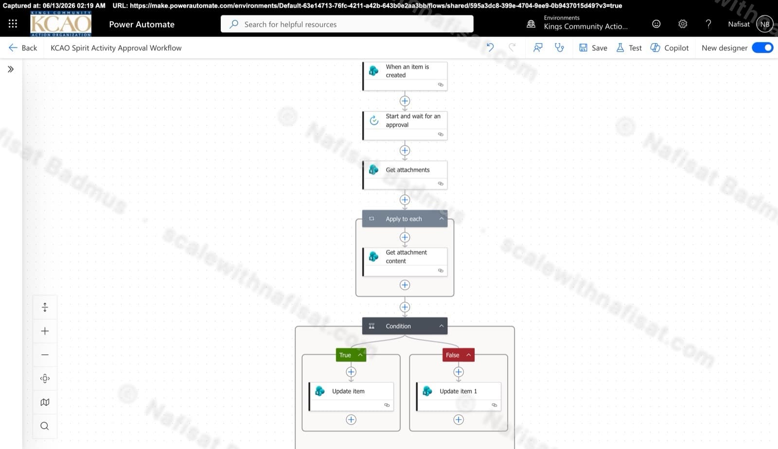 Power Automate approval flow designer